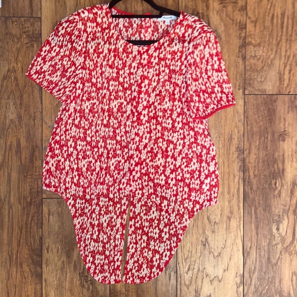 red and white floral madewell top - Picture 3 of 4
